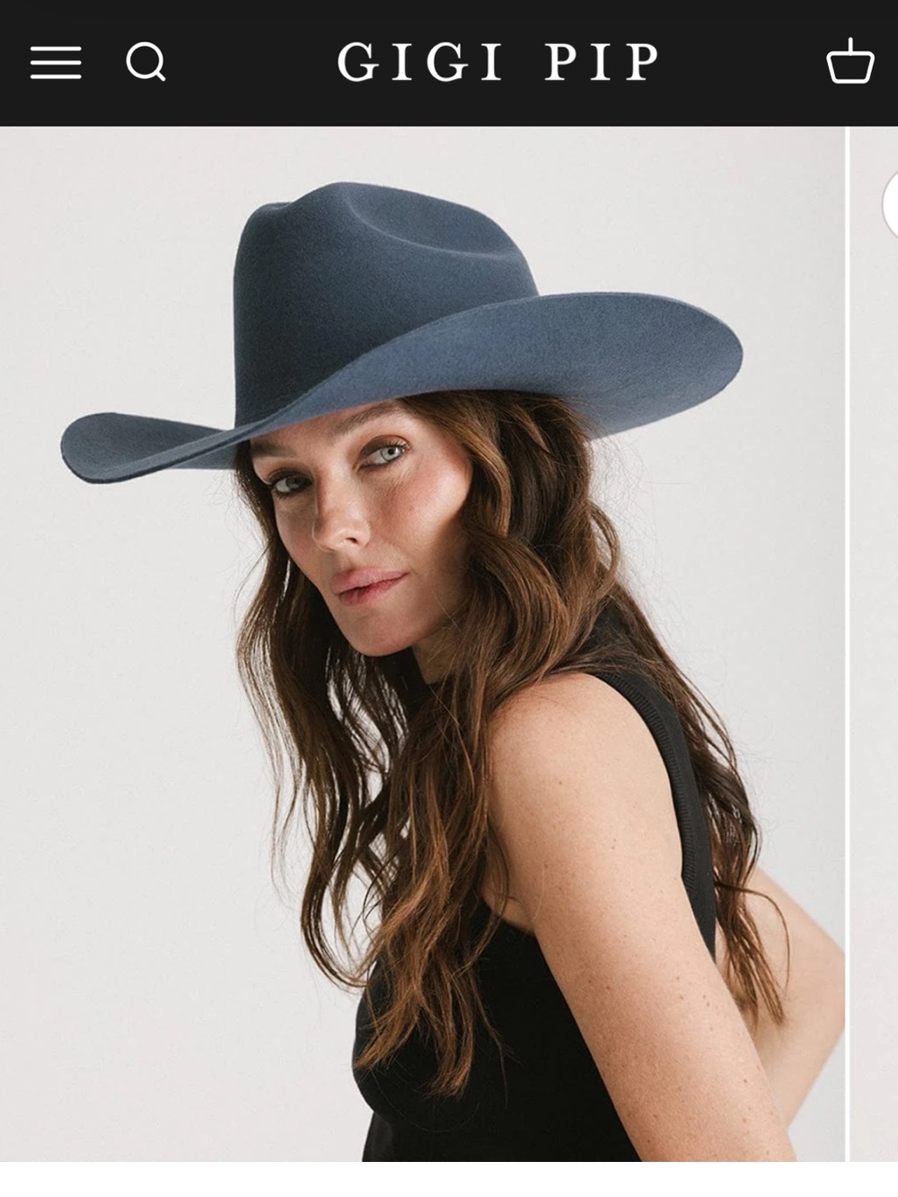 Gigi Pip Teddy Cattleman Cowboy Hat Blue Size 57